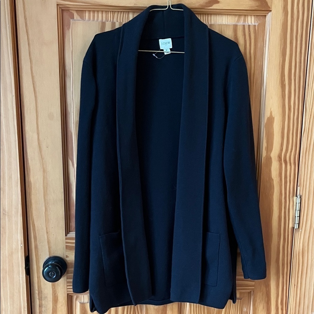 J Crew Elegant Black Open Cardigan - Size Medium
